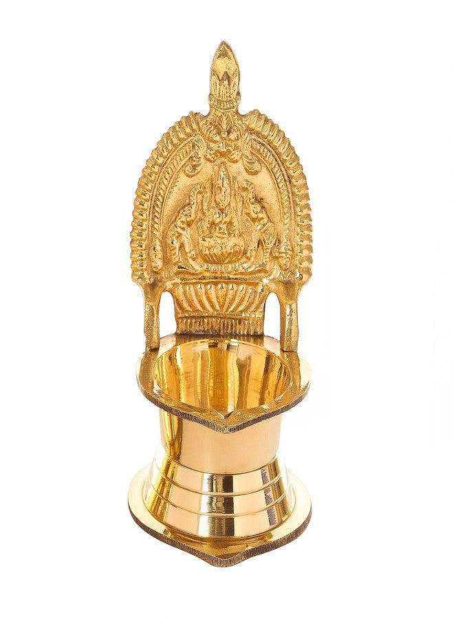 BulkySanta Pure Brass Kamakshi Deepam 5"x3"x3" Big Size | 190 Grams Approx. | Kamatchi vilakku | Kamakshi Devi Oil Lamp (12 cm Long) (1) - Image 1